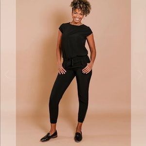Albion Black Jumpsuit with Drawstring Waist